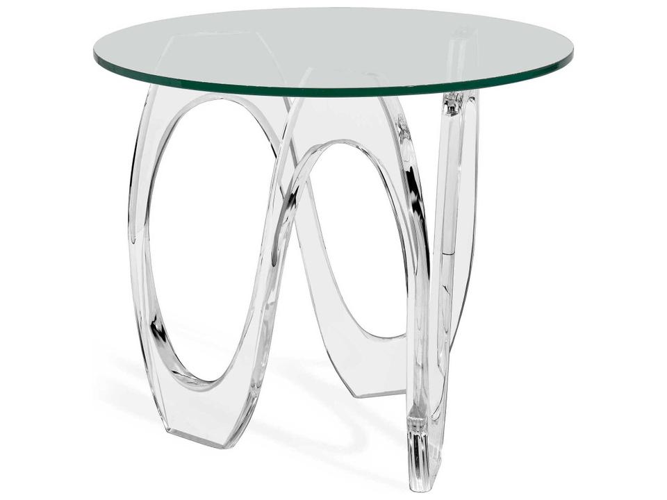 Westin Wave End Table Clear Crystal Glass