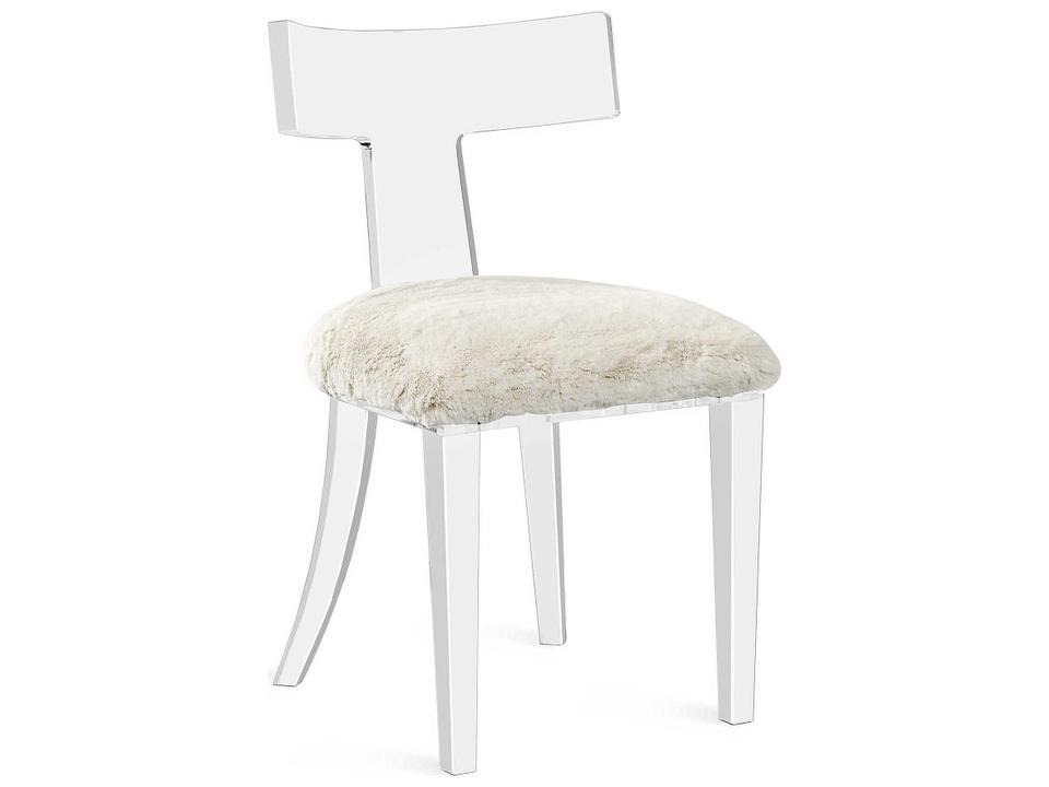 Tristan Fur Clear Side Dining Chair