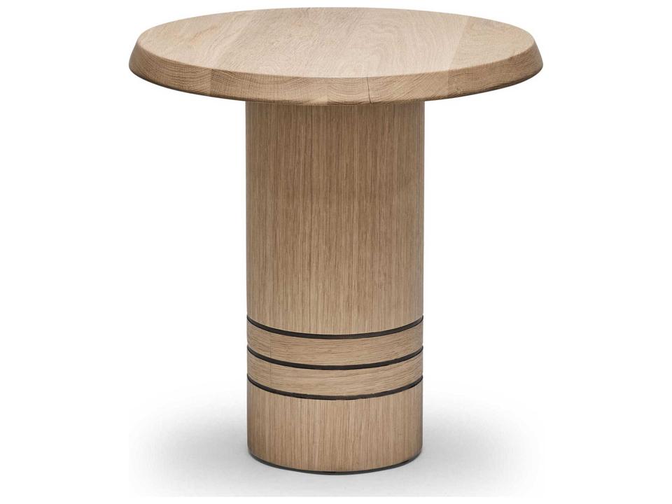 Hunt Round Wood Simply Natural Classic Bronze End Table