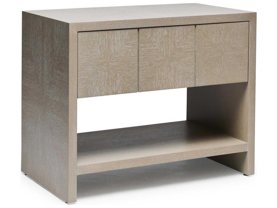 Lowell 1-Drawer Gray Oak Wood Chest Nightstand