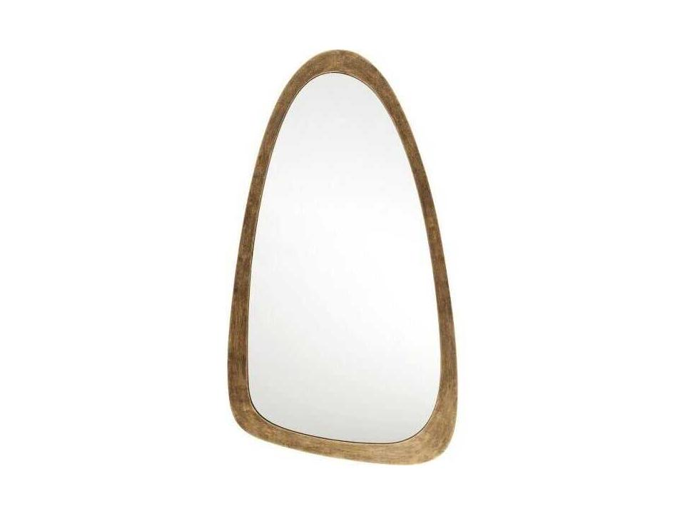 Wales Oval Wall Mirror in Antique Brass Mid-Century Modern