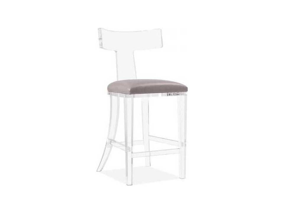 Tristan Clear Nimbus Grey Upholstered Counter Stool
