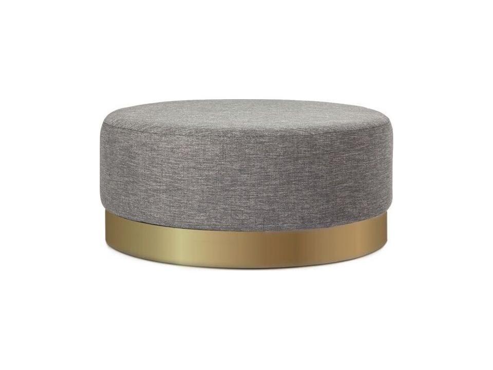 Asher Clear Nimbus Grey Brass Upholstered Accent Bench