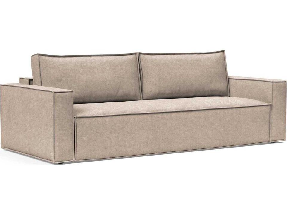 Newilla Sofa Bed with Standard Arms Taupe Fabric