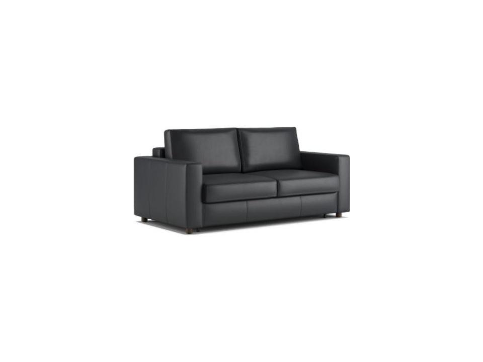Neah Sofa Bed Standard Arms in Black Leather