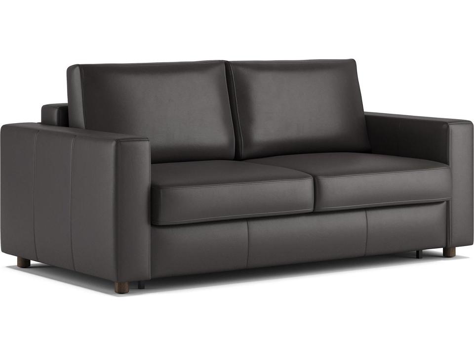 Neah Sofa Bed Standard Arms in Dark Brown Leather