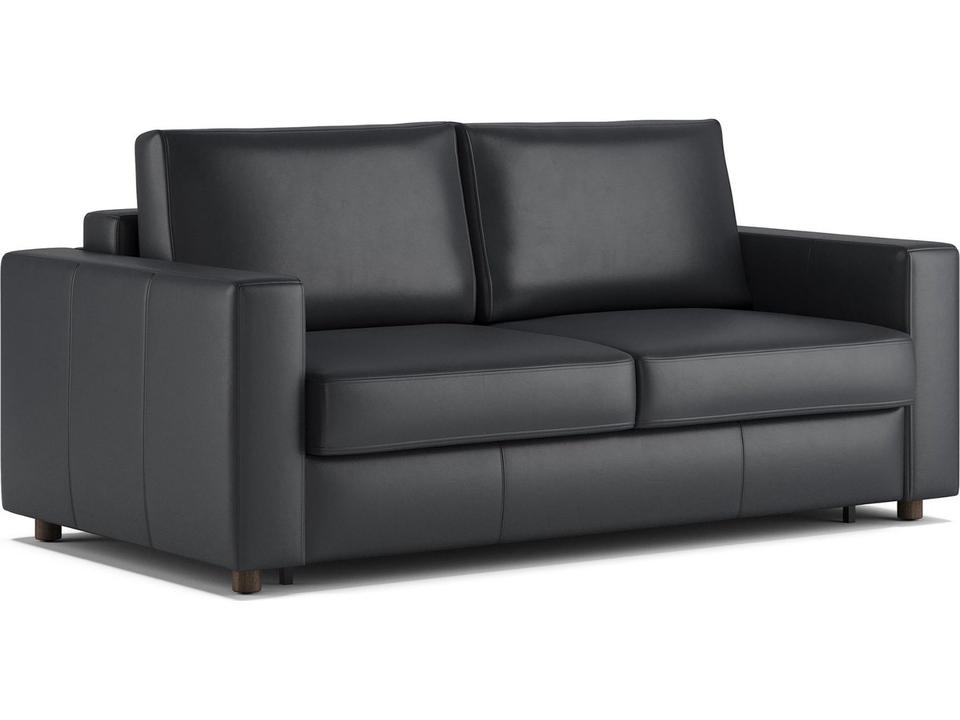 Neah Sofa Bed Standard Arms in Black Leather