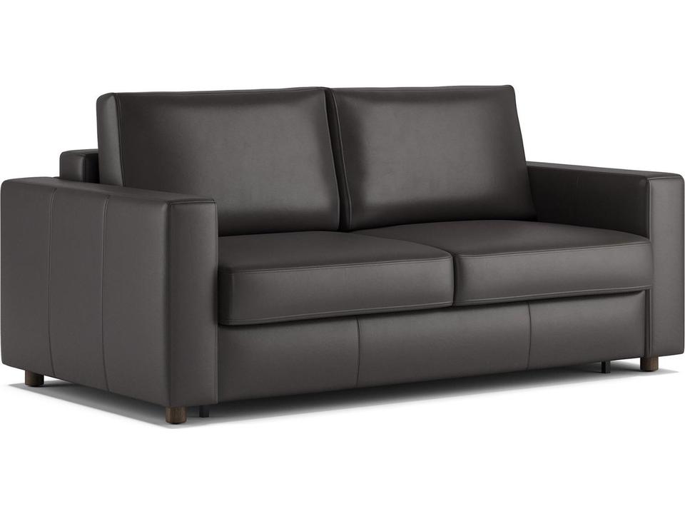 Neah Sofa Bed Standard Arms in Dark Brown Leather