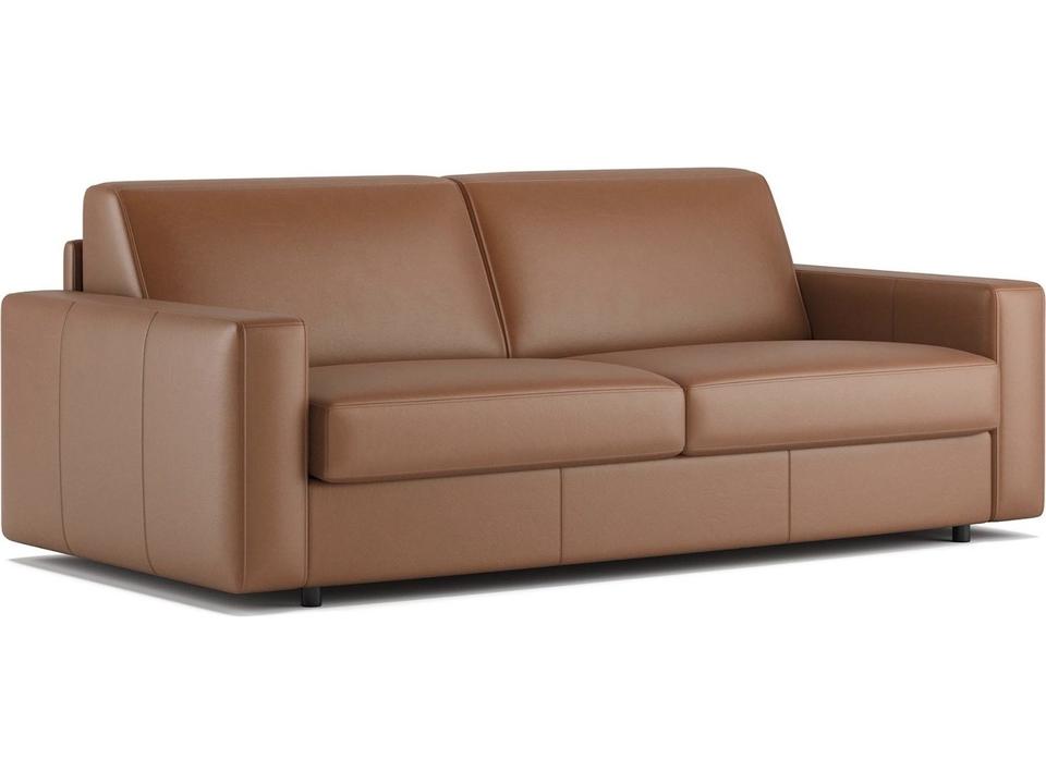 Carnell Sofa Bed Standard Arms in Cognac Leather