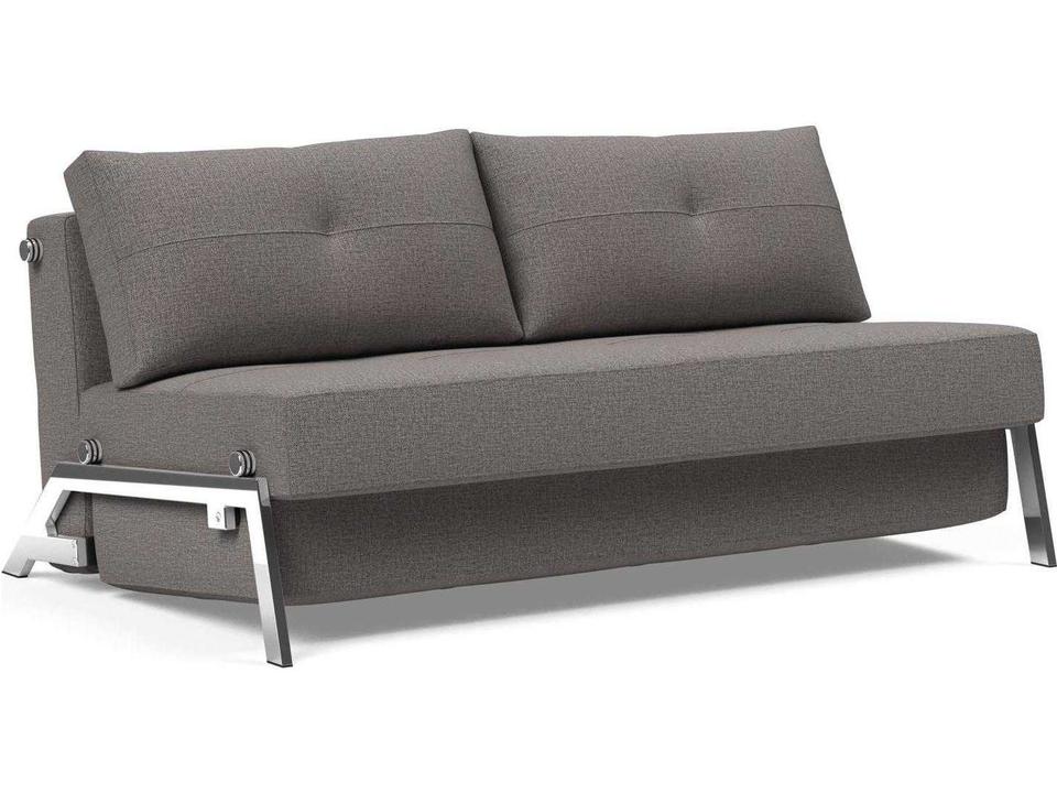 Living Cubed 2-Seat Upholstered Sleeper Sofa with Chrome Legs
