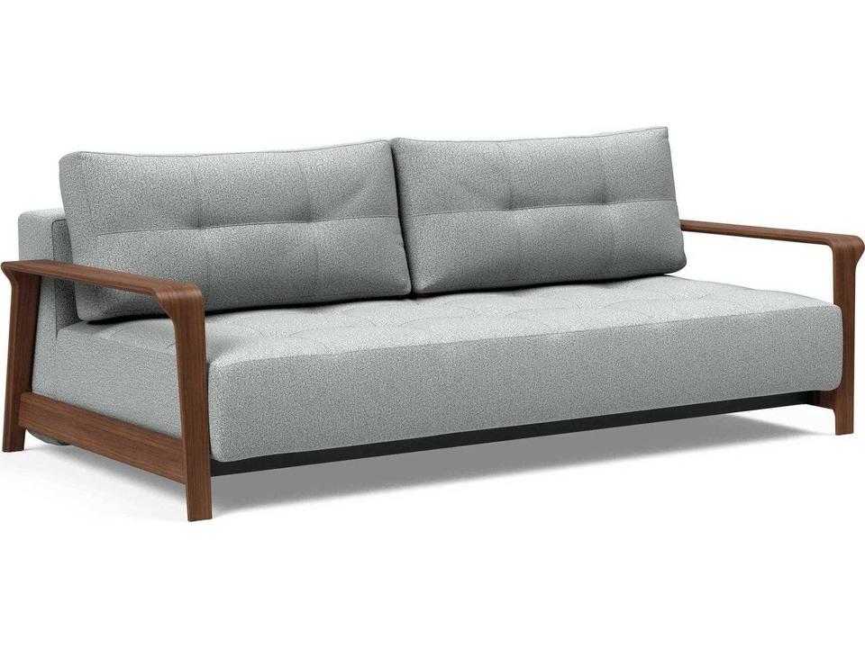 Living Ran Deluxe Excess Lounger Queen Sleeper Sofa in Melange Light Grey