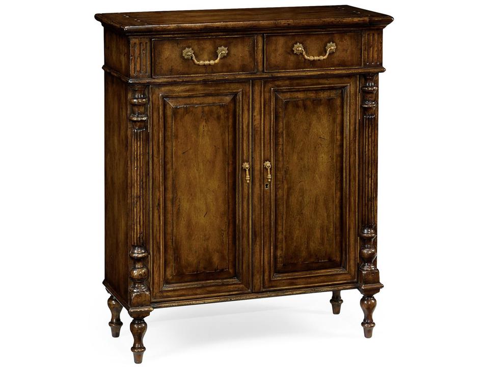Jc Traditional Rectangular Wood Walnut Console Table