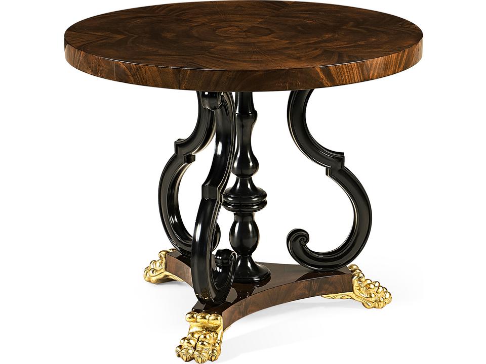 Jc Traditional Round Wood Brown Antique Mahogany End Table