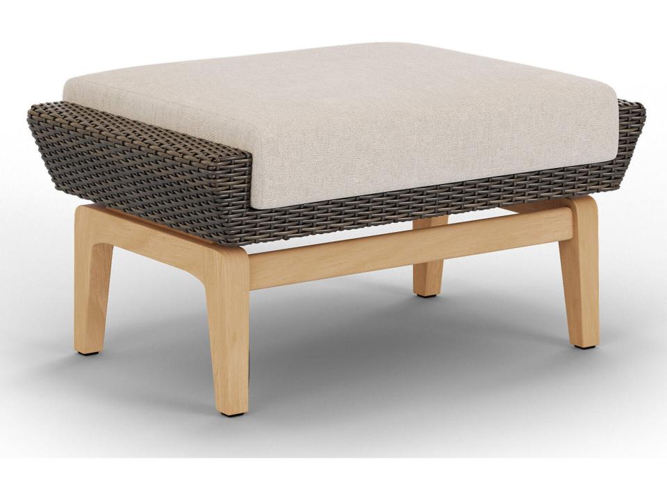 Interception Teak and Solara Fiber Outdoor Ottoman