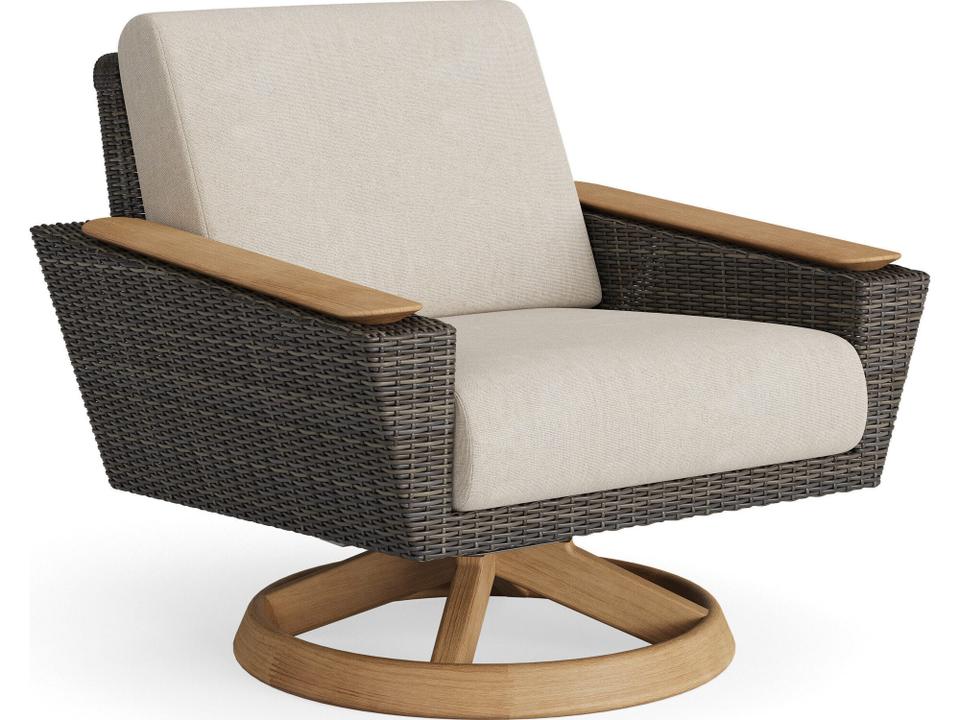 Inception Teak Swivel Rocker with Solara Fiber