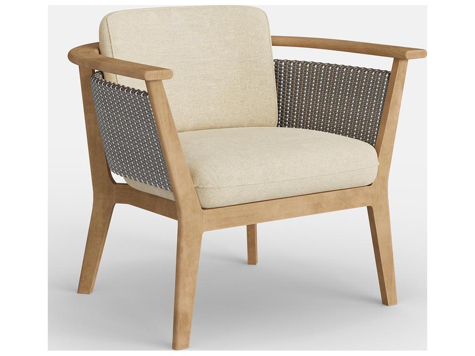 Soleo Teak Solara Fiber Lounge Chair in Nebula Gray
