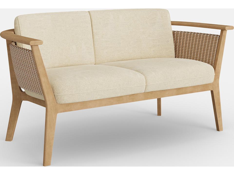 Soleo Loveseat Teak and Aluminum