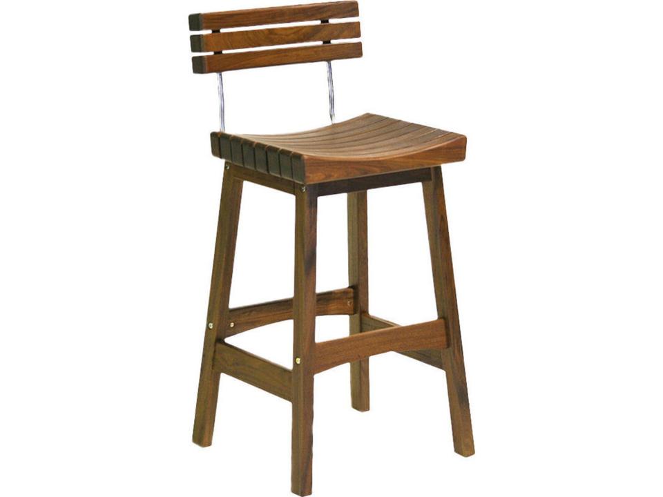 Heritage Sunset Ipe Wood Bar Stool with Back