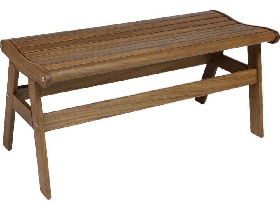 Heritage 43-Inch Ipe Wood Bench with Contoured Back