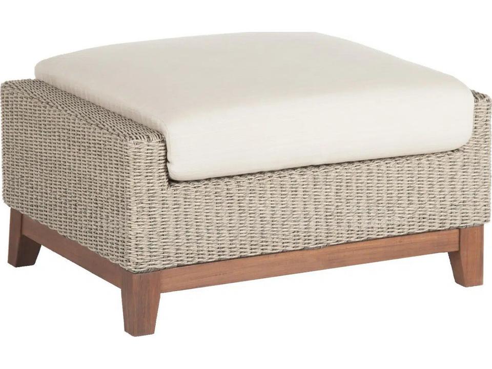 Coral Ipe Wood and Virofiber Ottoman in Natural