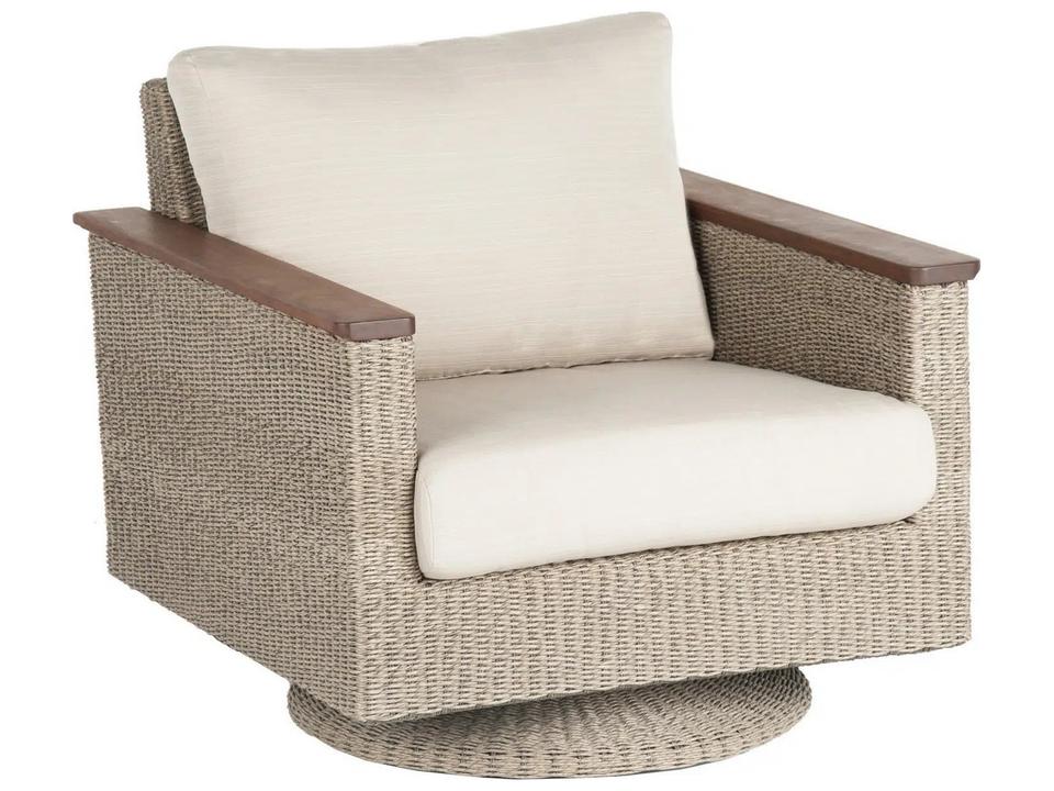 Coral Swivel Rocker Chair with Viro Fiber and Ipe Accents