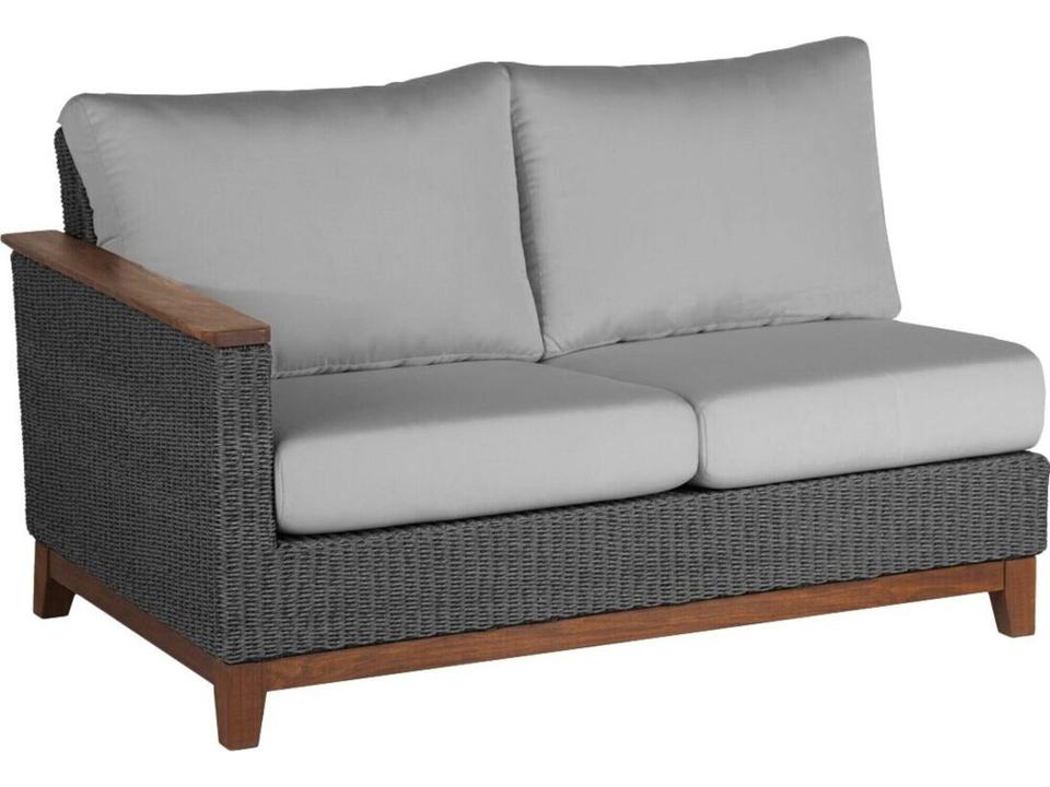 Coral Sectional Right Seat with Gray Solara Fiber and Ipe Accents