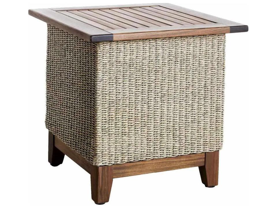Coral 24-Inch Square Side Table with Ipe Wood and Solara Fiber