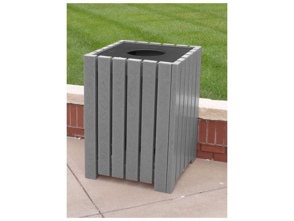 Heavy Duty Square 32 Gallon Recycled Plastic Receptacle