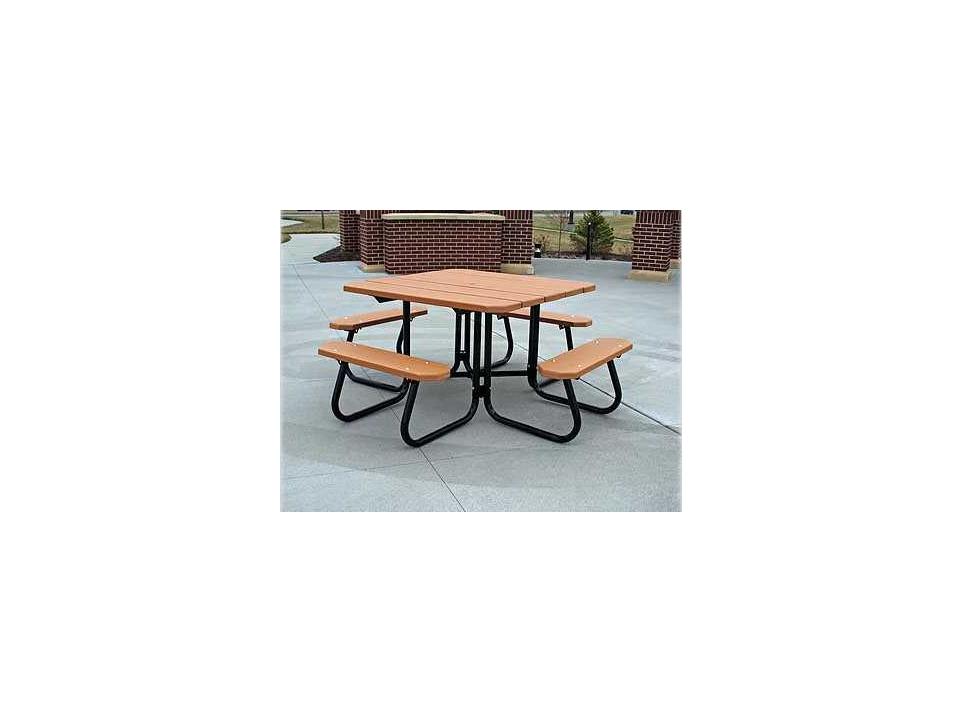 Square Steel Square Outdoor Patio Picnic Table