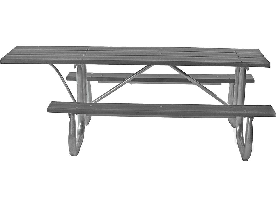 Galvanized Steel ADA Rectangular Outdoor Patio Picnic Table