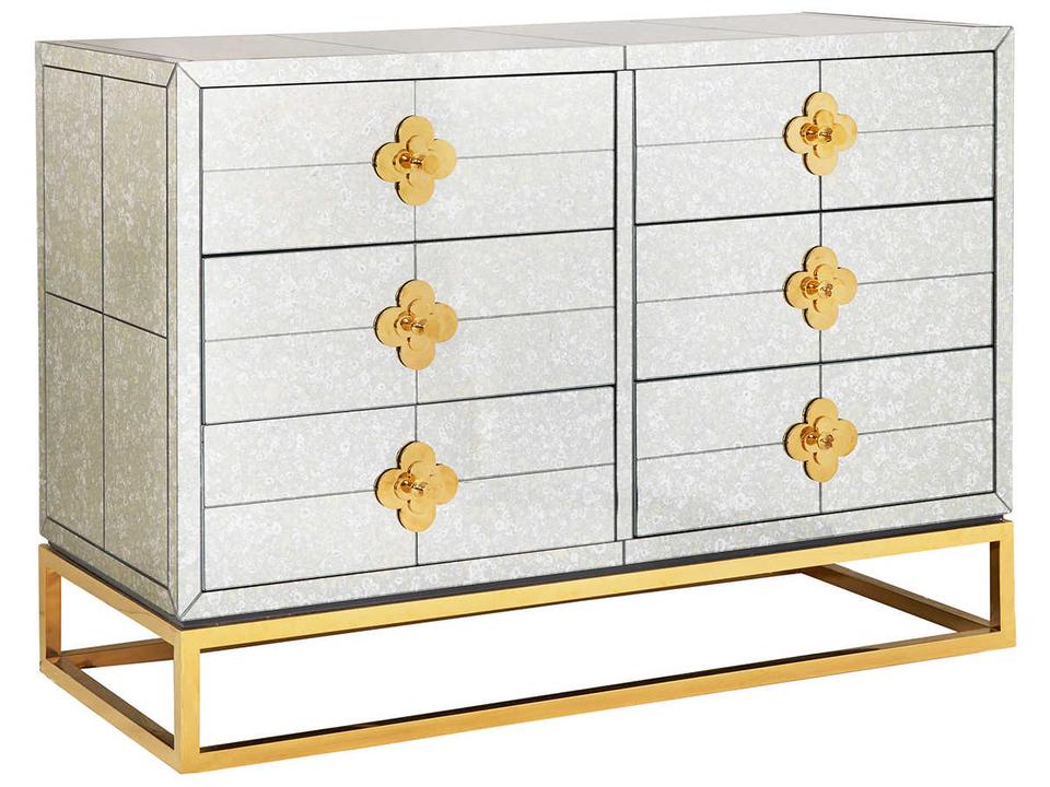 Delphine 6-Drawers Gold Double Dresser