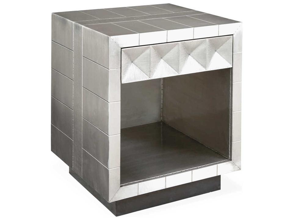 Talitha 1-Drawer Silver Nightstand