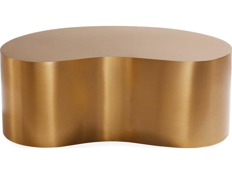 Kidney Coffee Table Antique Brass