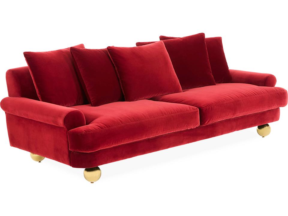 Greenwich Vincenza Claret Red Velvet Upholstered Sofa