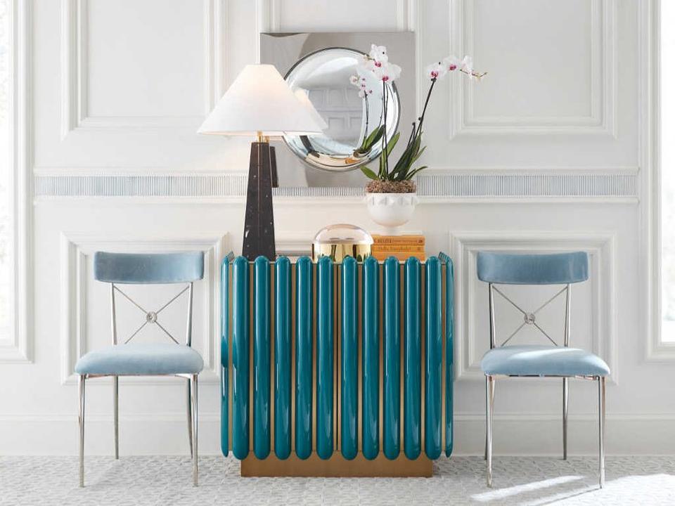 Kiki Blue Living Room Chair and Table Set