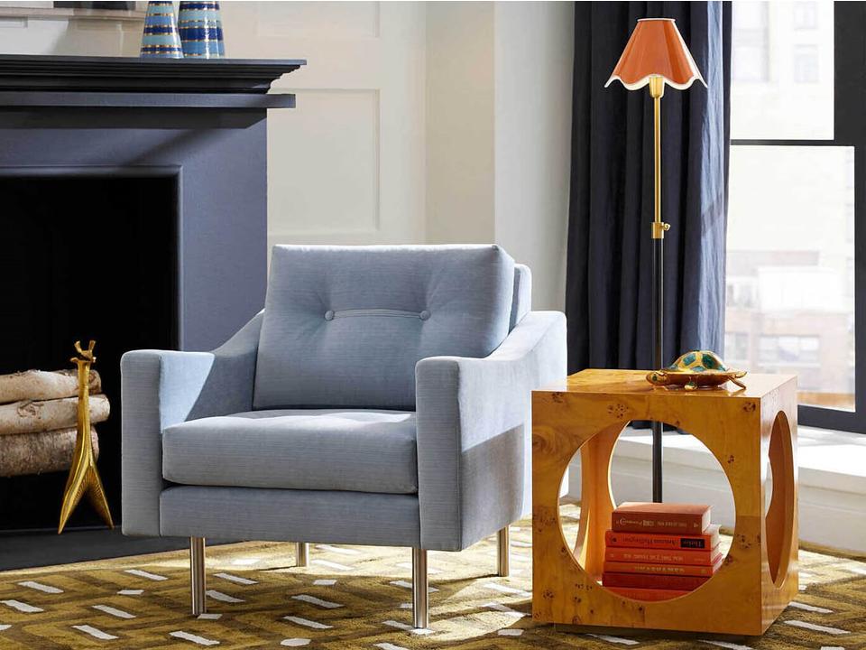 Marnie Blue Living Room Chair and Side Table Set