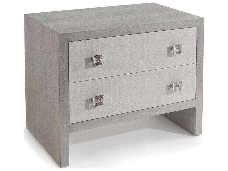 Chepstow 2-Drawer Nightstand in Grey Oak and Linen
