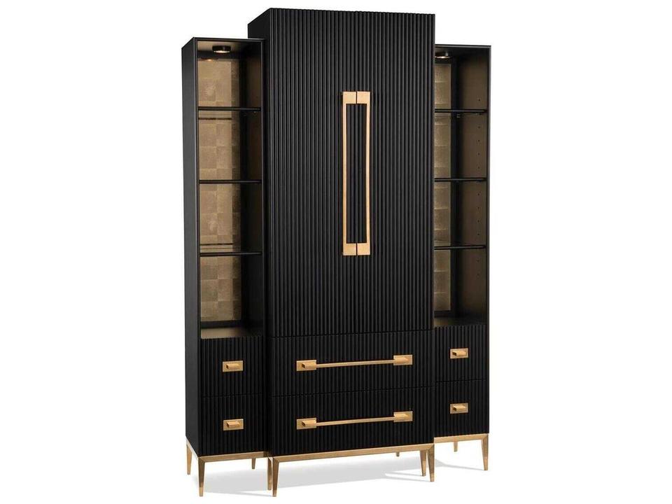 Leah Black Satin Multi-Functional Cabinet