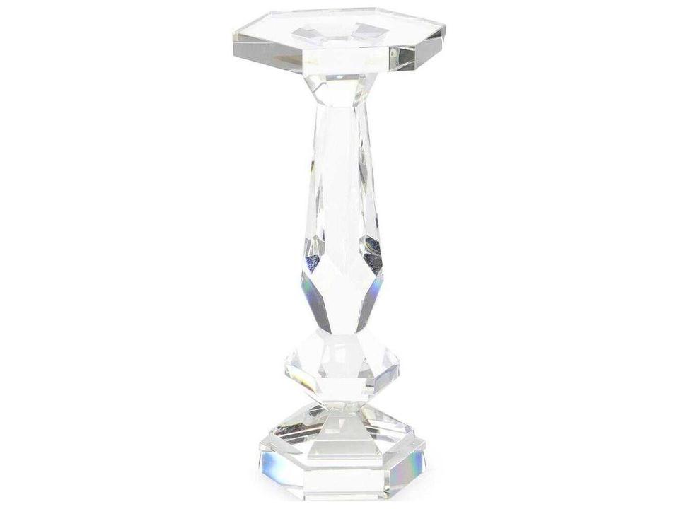 Mark McDowell Hexagon Acrylic Cut Crystal End Table