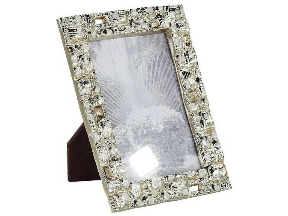 Delian Gold Finish Picture Frame with Gemstone Embellishments
