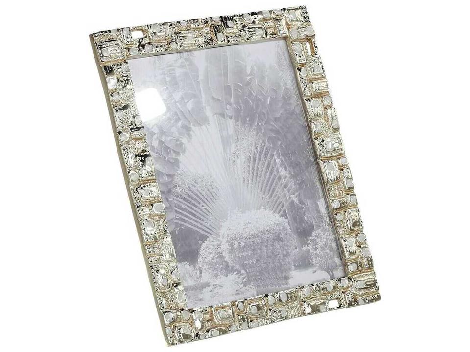 Delian Picture Frame with Gold Finish and Gemstone Embellishments