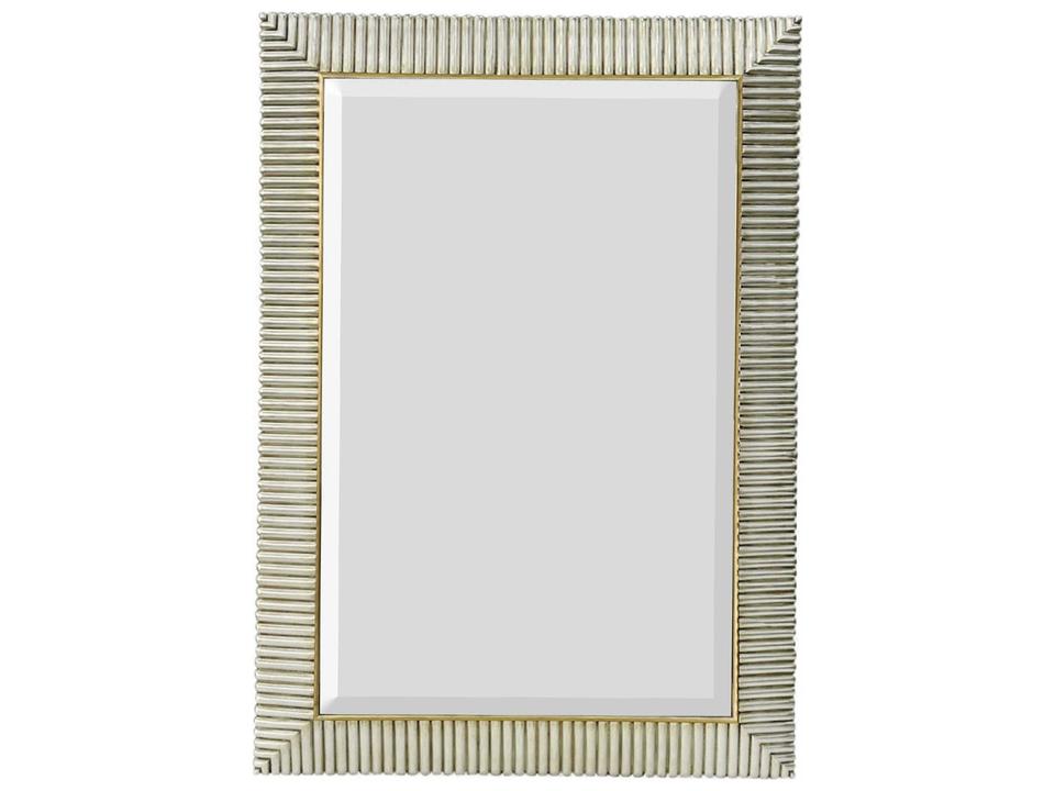 Gawain Champagne Rectangular Wall Mirror with Fluted Pattern