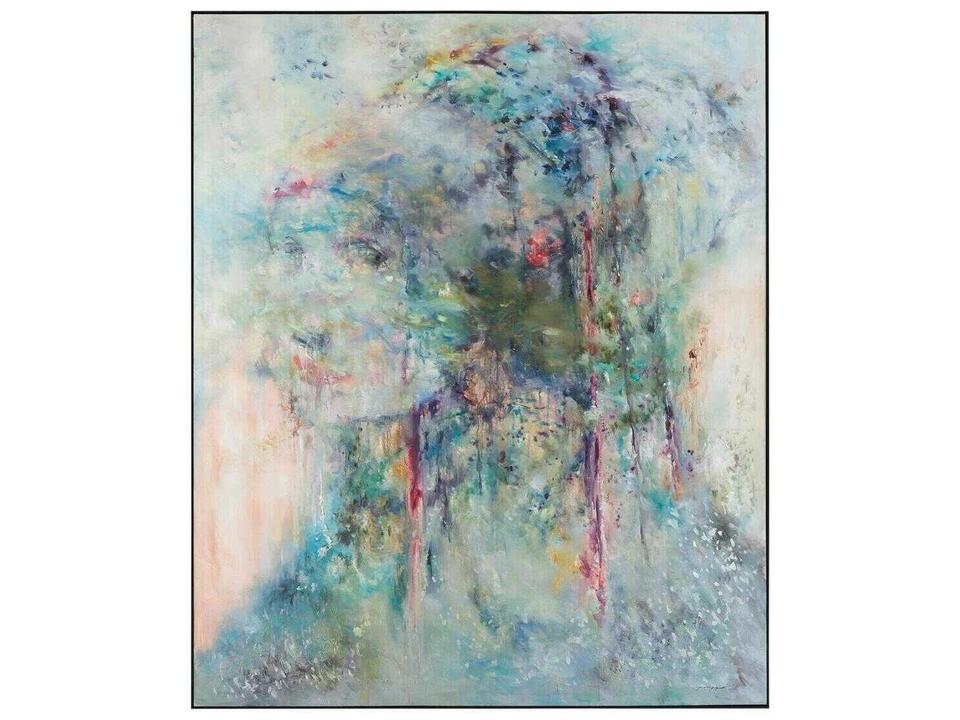 Teng Fei's Daydreaming Wall Art Oil Painting in Black Floater Frame