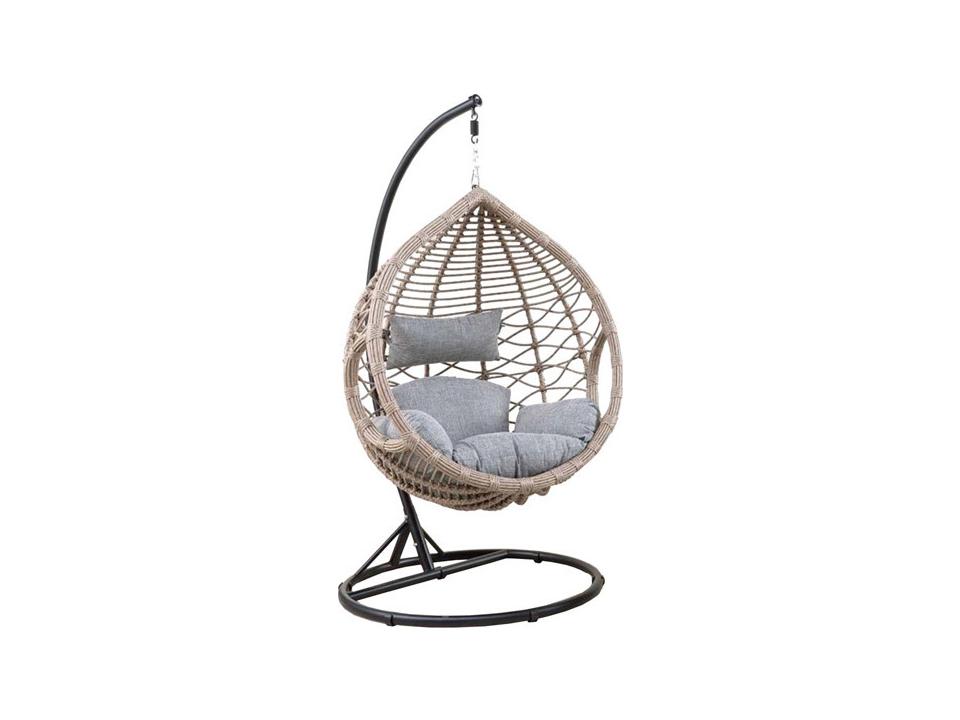 Egg Aluminum Wicker Natural Swing Chair with Stand