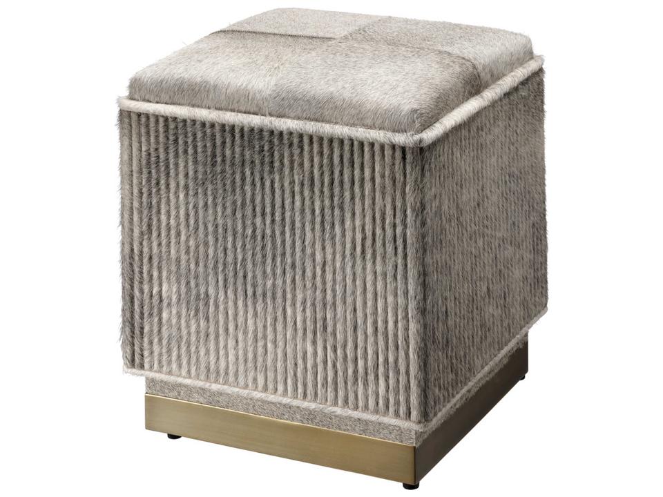 Easton 16 Inch Hide Grey Ottoman