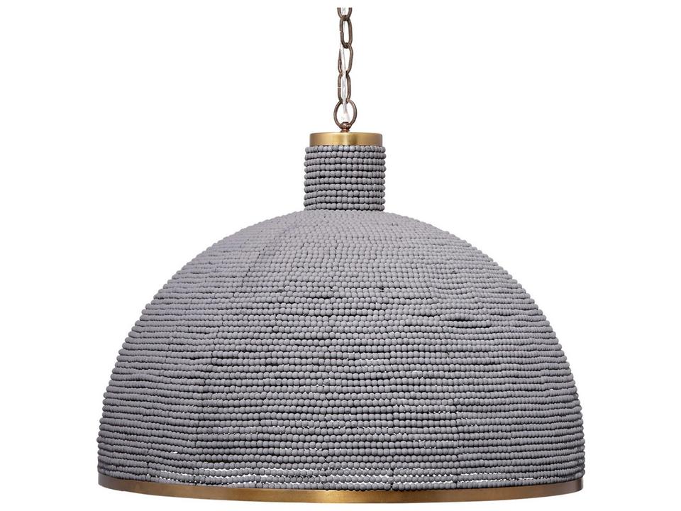 Big Sur 3-Light Slate Blue Dome Chandelier with Antique Brass Accents