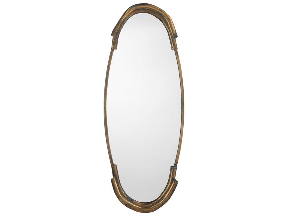 Margaux Oval Wall Mirror in Antique Brass