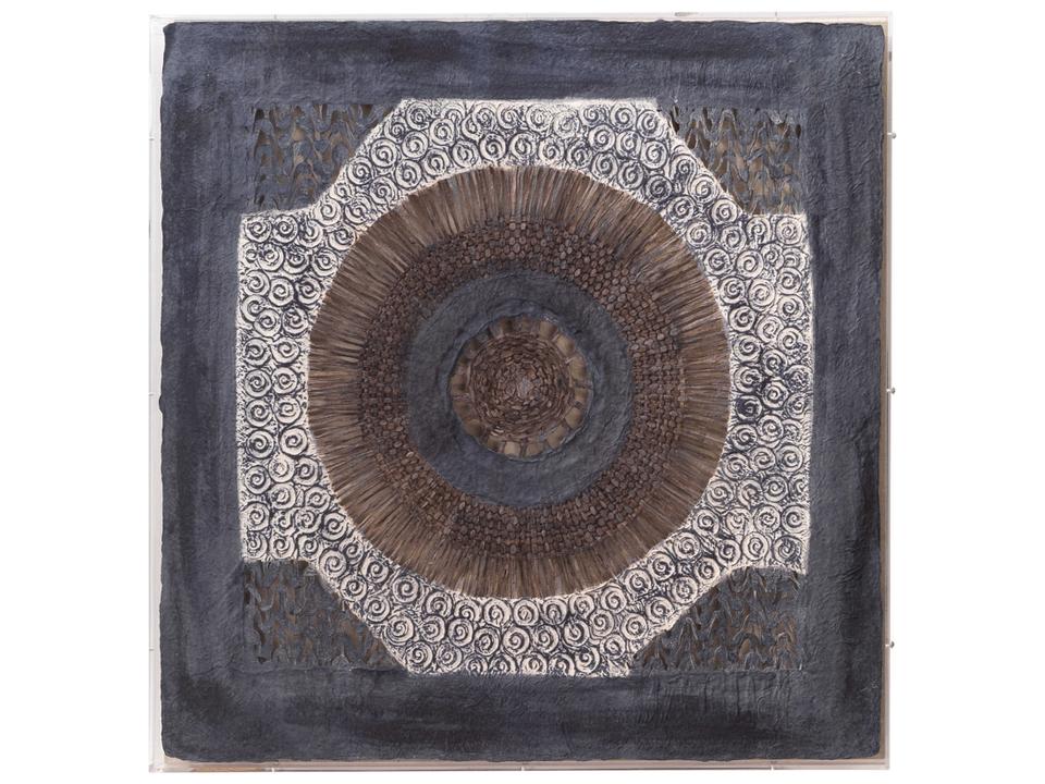 Batik Square Framed Wall Art Indigo Paper