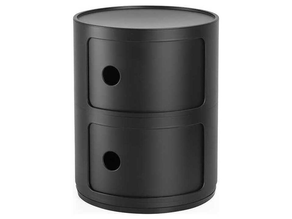 Componibili Recycled 2-Element Storage Unit in Matte Black