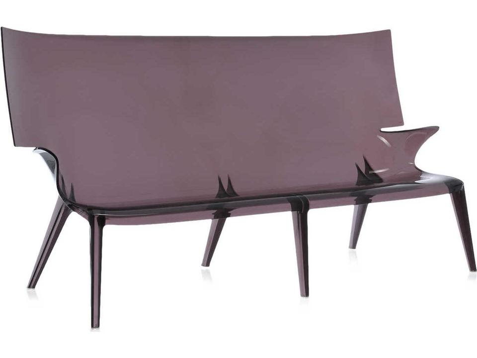 Uncle Jack 3-Seat Polycarbonate Sofa in Smoke Gray